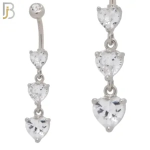 Three Heart Shaped CZ Dangling