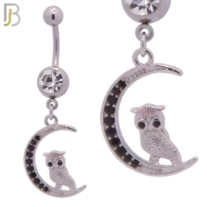 Dangling Owl on Crescent Moon