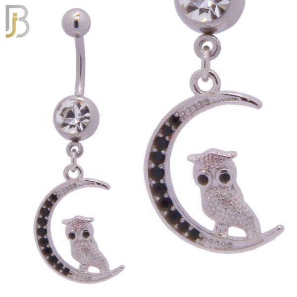 Dangling Owl on Crescent Moon