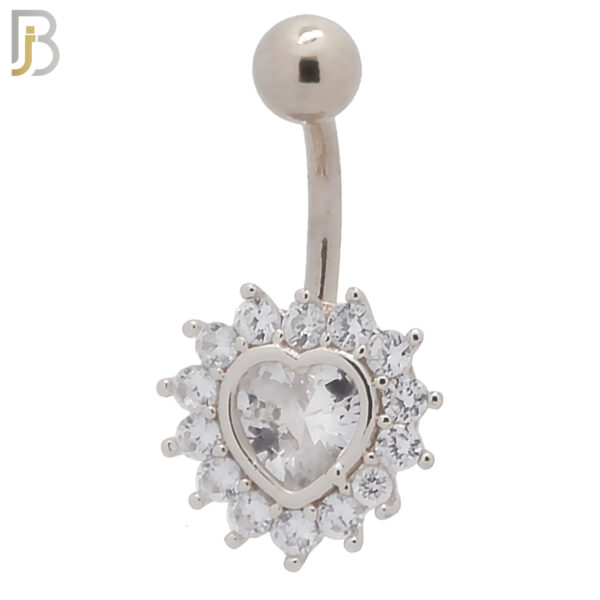 tainless Heart Shaped CZ Center