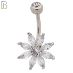 Eight Petal Flower Banana Belly Navel Ring