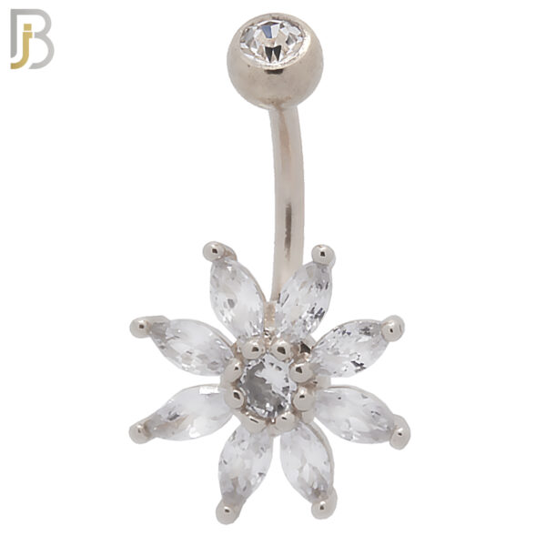 Eight Petal Flower Banana Belly Navel Ring
