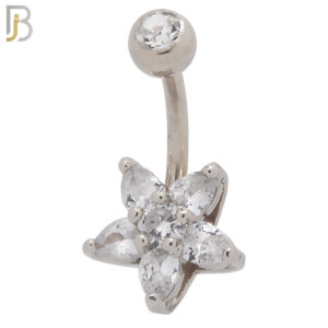 Five Petal CZ Star Shaped Flower Belly Ring