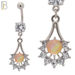 Steel Flower with CZ Design