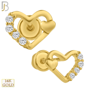 14k Solid Gold Hollow Heart Design