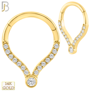 14K Solid Gold Pear Shaped Hinged