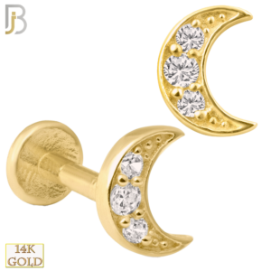 14k Yellow Gold Crescent Moon