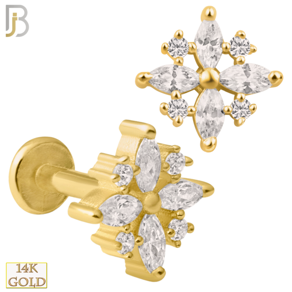 14k Yellow Gold Snowflake