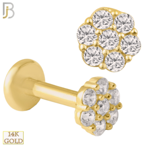 14k Yellow Gold 4mm Round Flower