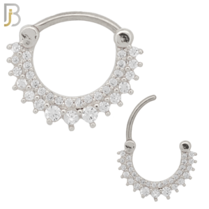Surgical Steel Double Row Zircon Nose Clicker