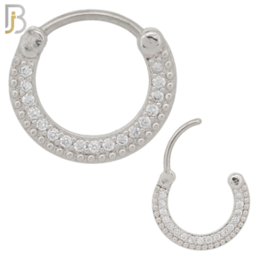 Zircon Rows Nose Clicker for Septum Piercing