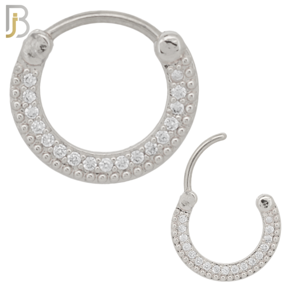 Zircon Rows Nose Clicker for Septum Piercing