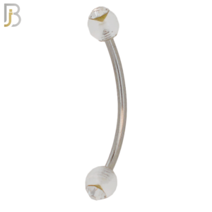 Solid Acrylic Ball with Clear Zircon Curved Barbell