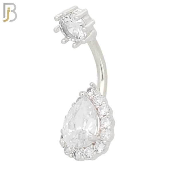 Steel Pear Shaped Zircon Banana Belly Ring