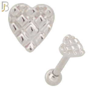 316L Stainless Steel Plain Tiny Waffle Heart