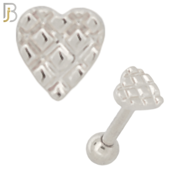 316L Stainless Steel Plain Tiny Waffle Heart