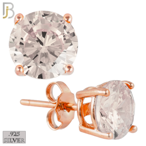 .925 Sterling Silver Rose Gold Plated Earring Stud