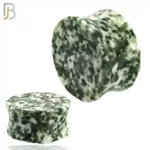 Green Spot Agate Double Flare Plugs