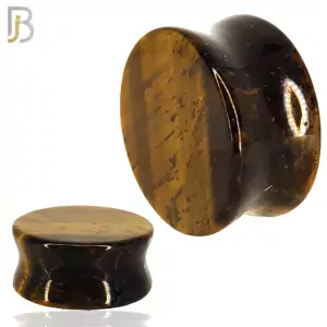Natural Stone Tiger Eye Double Flare