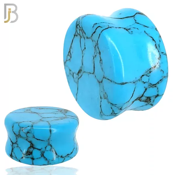 Natural Stone Turquoise Double Flare Plugs