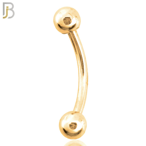 Surgical Steel Gold Plated Curved Plain Barbell