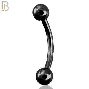 Surgical Steel Black Plated Curved Plain Barbell