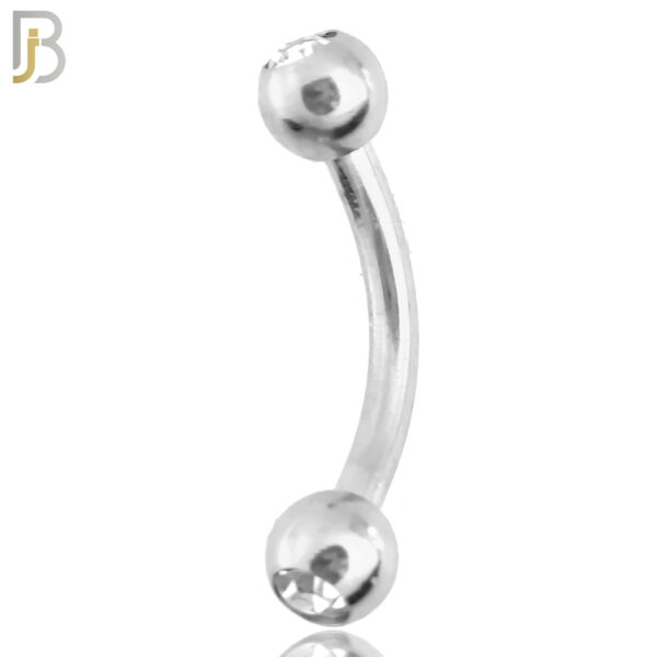 Surgical Steel Curved Plain Barbell Screw Ball