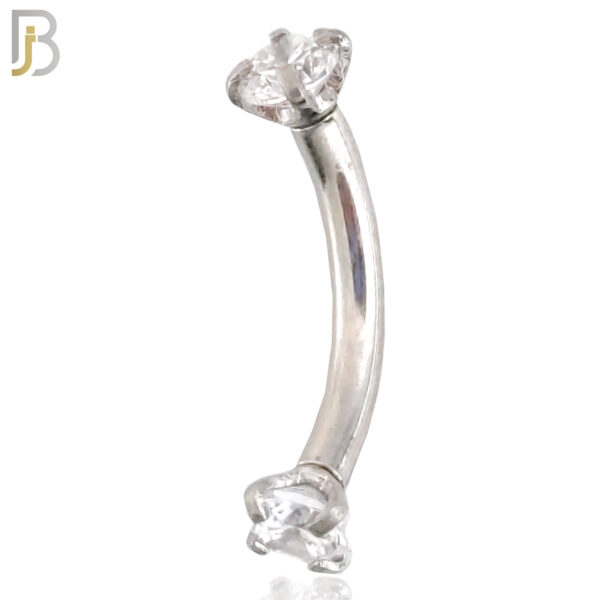 Surgical Steel Curved Prong Setting Zircon