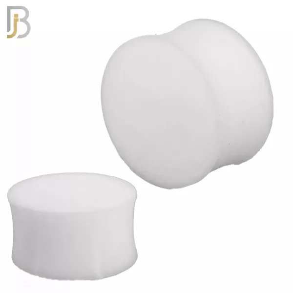 White Color Solid Silicone Double Flare