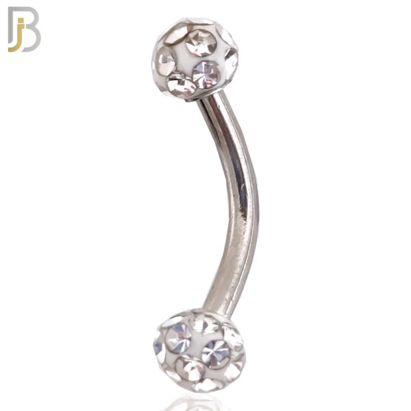 Surgical Steel Curved Barbell Coated Multi Zircon