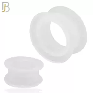 Clear Color Hard Silicone Double Flare Plugs Pair