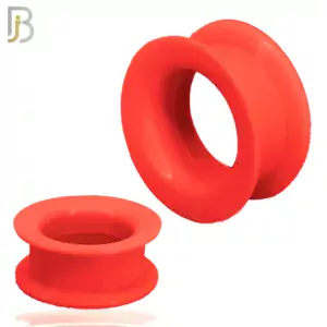 Red Color Hard Silicone Double Flare Plugs