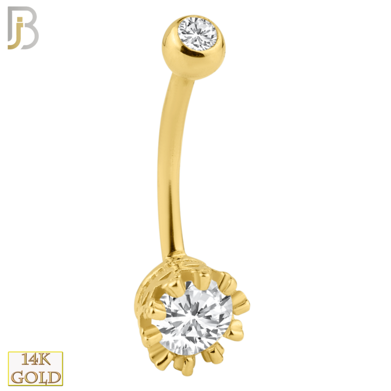 14k Solid Gold Banana Belly Ring