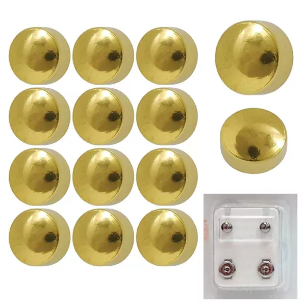 200Y - Traditional Plain Yellow Gold Color Ball Ear Stud Pack of 12