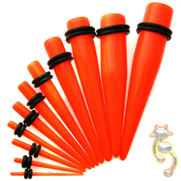 EX1O - Orange Color Acrylic Expander Sold as Pair