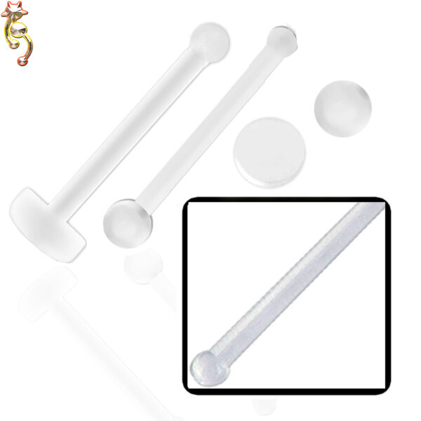 PK-NR09 - Clear Acrylic Nose Bone Piercing Retainer Pack of 120