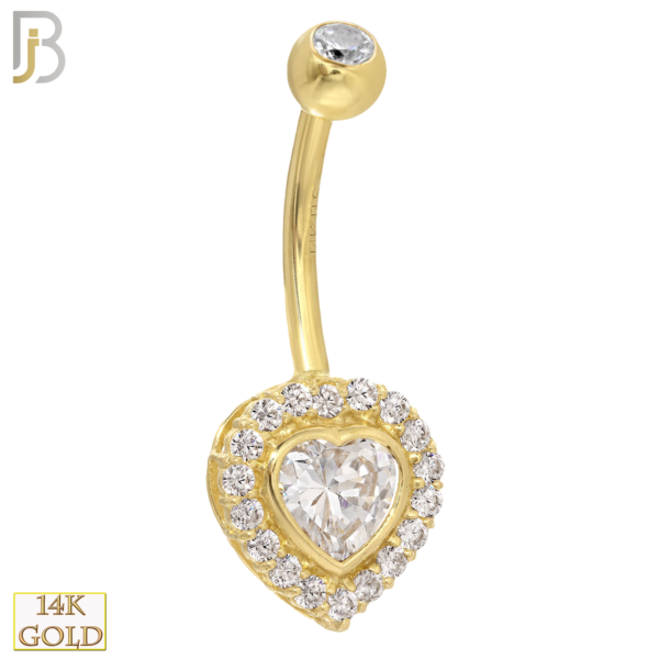 14k Solid Gold Heart Shaped CZ