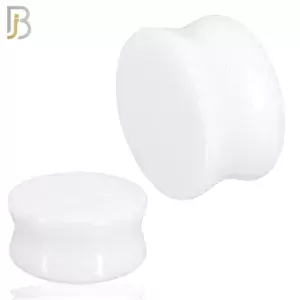 Natural White Jade Double Flare Plugs