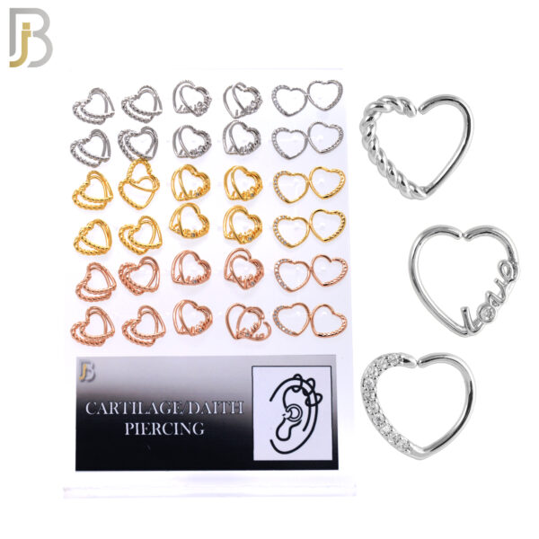 Different Heart Designs Cartilage Earrings