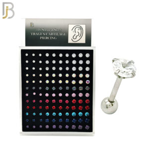 Tragus Cartilage Piercing Screw Ball with CZ