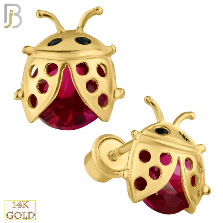 Solid Gold Lady Bug with Fuchsia Colored