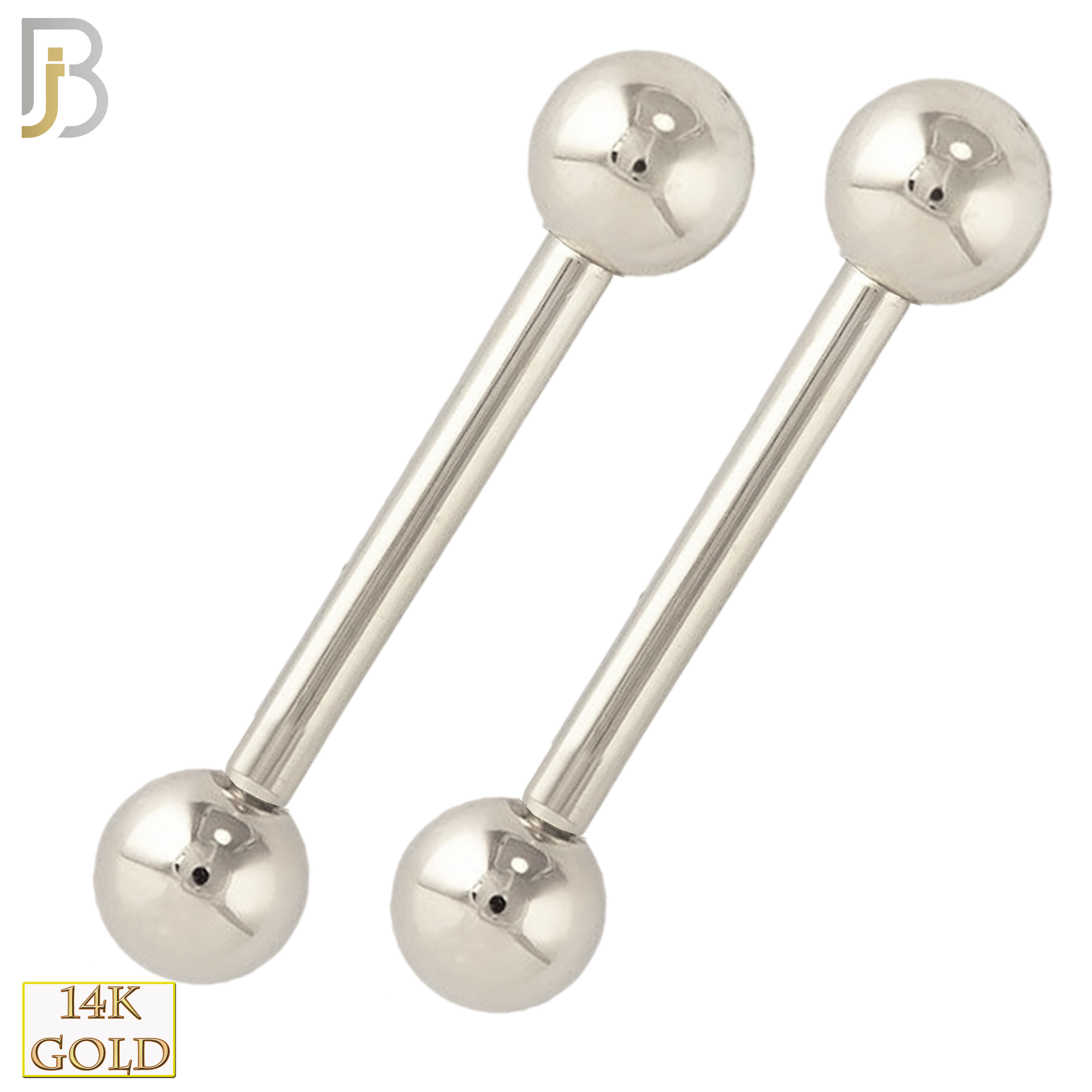 Plain Balls Surgical Steel Curved Barbell Belly Navel Ring 14 gauge 14g