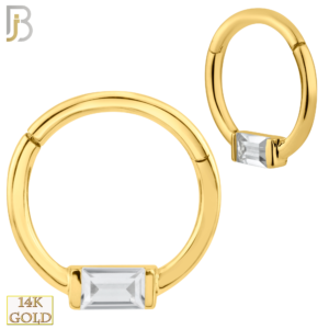 14K Solid Gold Hinged Hoops Single