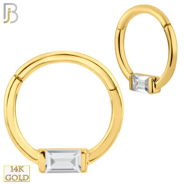 14K Solid Gold Hinged Hoops Single