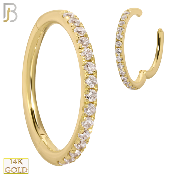 4K Solid Gold Hinged Hoops
