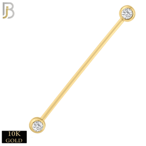 10k Solid Gold Industrial Barbell