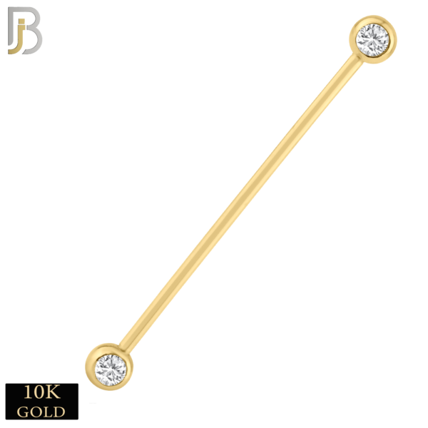 10k Solid Gold Industrial Barbell