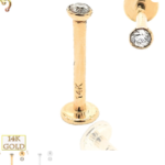 14K Gold Labret Piercing Jewelry