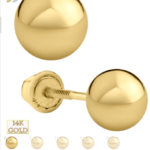 14K Yellow Gold Earrings - Studs Hoops and More