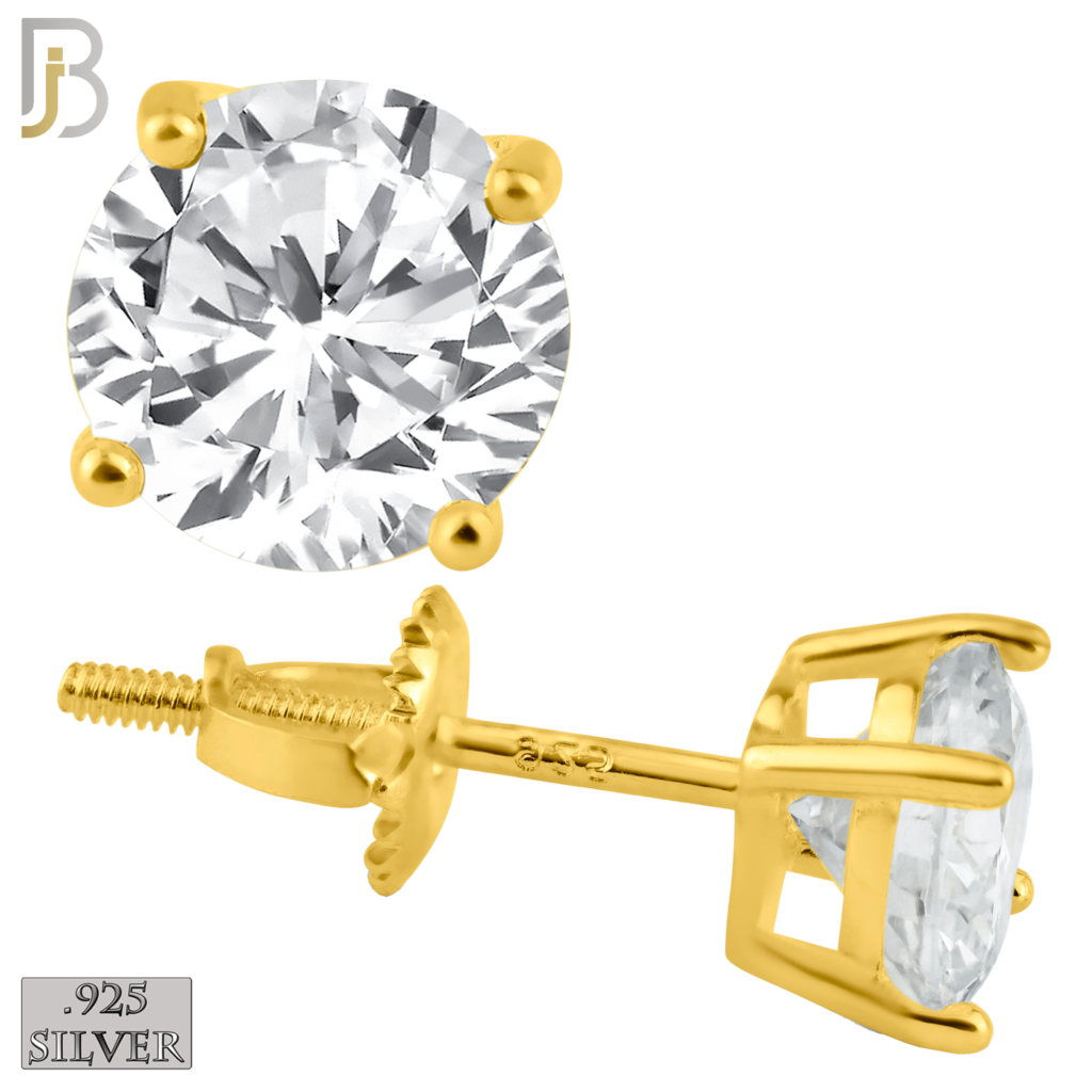 .925 Sterling Silver Push Back Stud Earrings Casting Prong Setting with